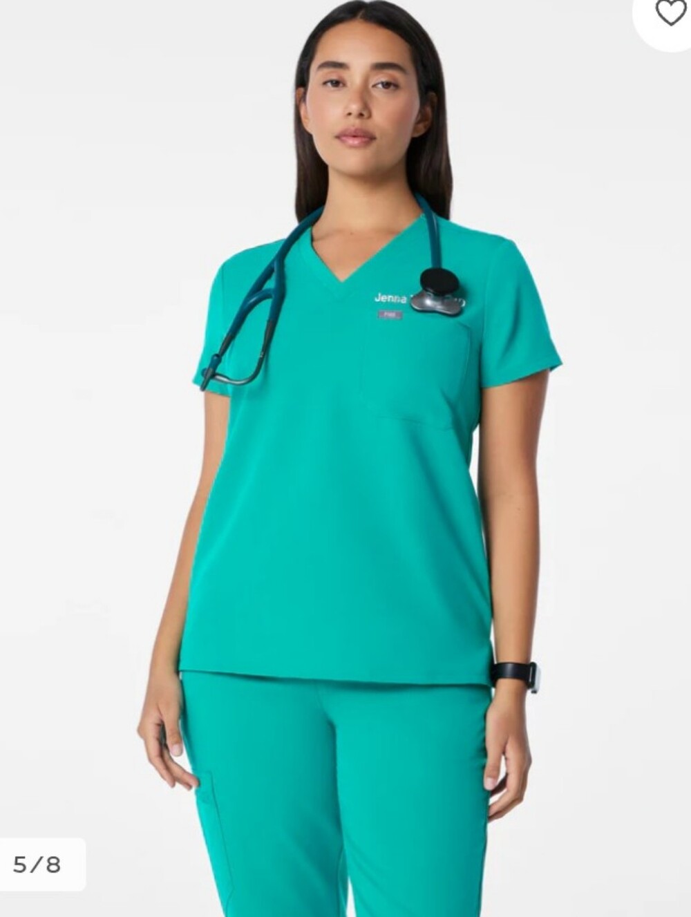 FIGS Women's Lagoon Teal Catarina Scrub Top Sz XS